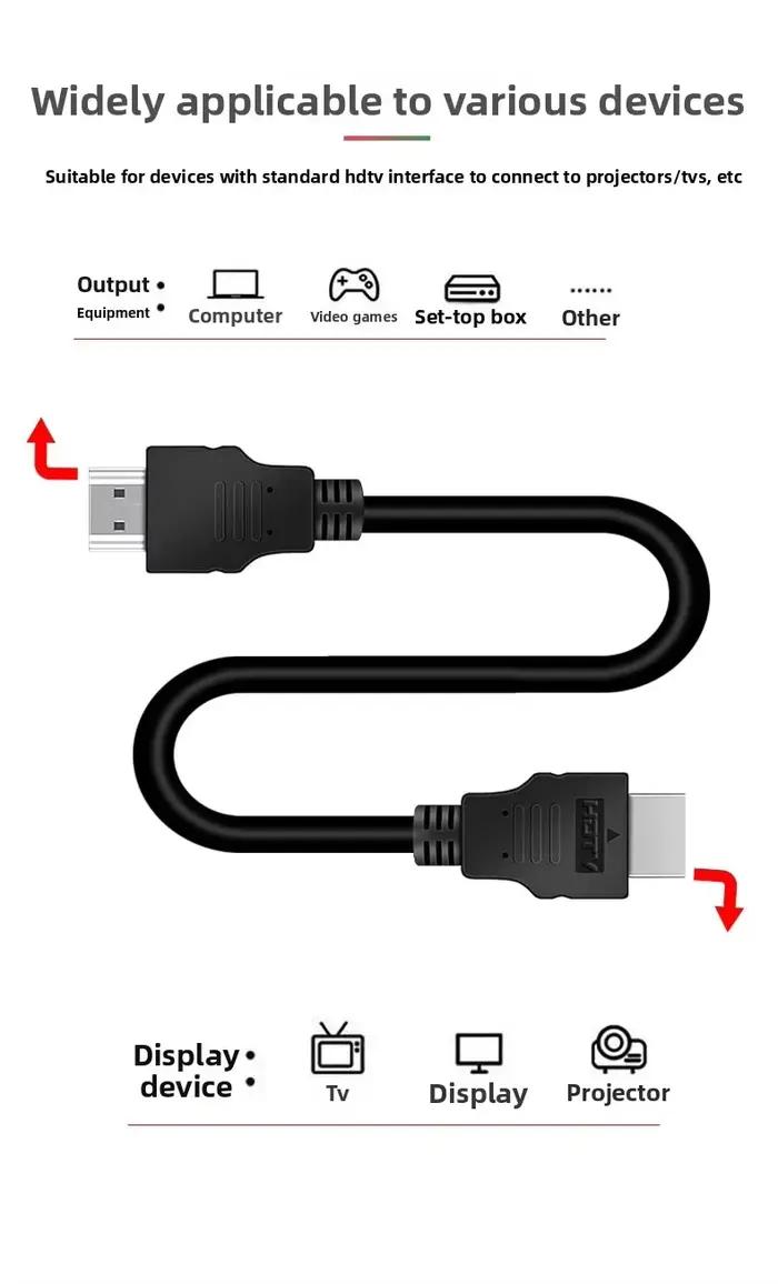 Câble vidéo compatible HDMI plaqué or 1.4 4K 1080P