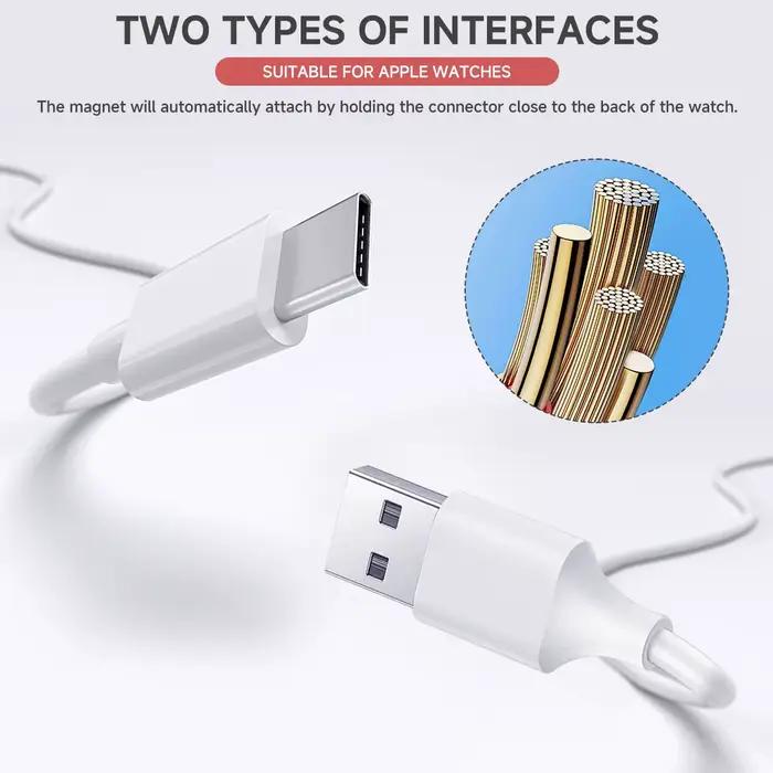 Support de chargeur + câble USB pour Apple Watch série 10 9 8 7 6 SE 5 4 iWatch silicone 46 45 44mm 42mm 41mm 40mm