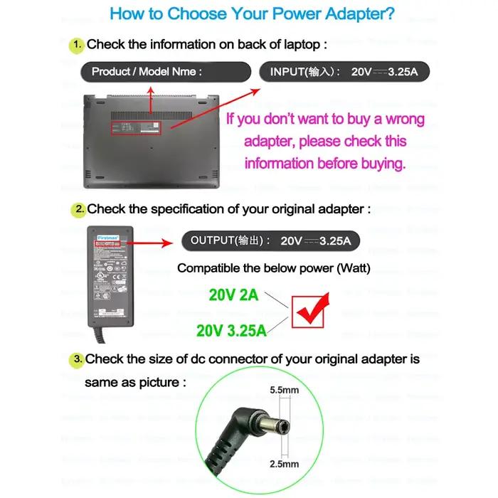 Chargeur pour ordinateur portable Fujitsu Siemens Esprimo Mobile V5515 V5535 20V 3.25A 65W Adaptateur Secteur Sécurité Fiabilité Usage Voyage Bureau