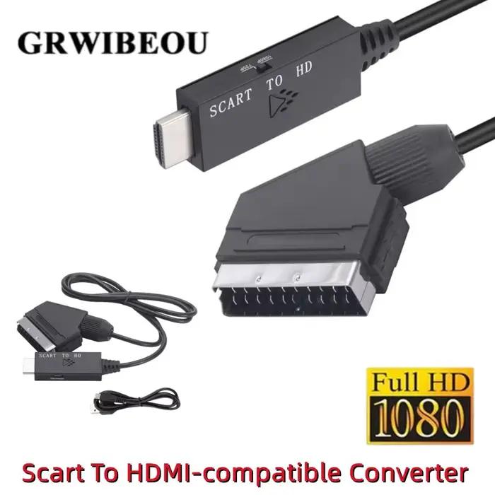 Câble convertisseur SCART vers HDMI compatible