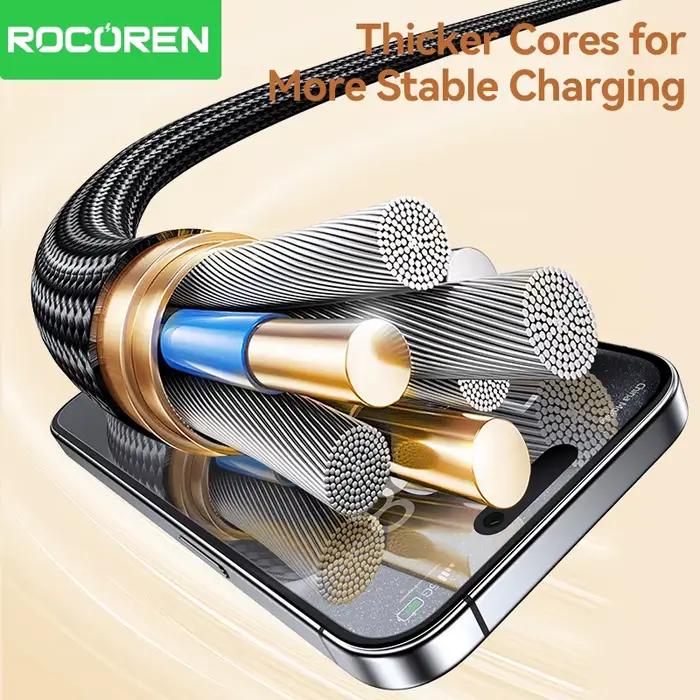 Rocoren 240W type-c vers USB C câble de données PD3.1 charge rapide 100W Type C cordon