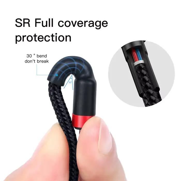 Câble Baseus USB C vers USB Type C rapide pour MacBook Pro Samsung Xiaomi charge rapide 60W PD certifié CE FCC ROHS 3,5m rouge