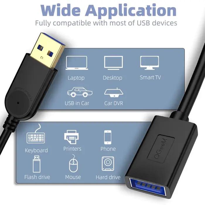 QGeeM câble d'extension USB cordon Super vitesse USB 3.0