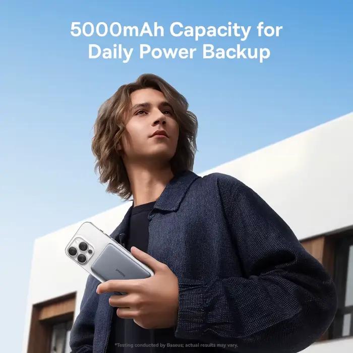Batterie externe Baseus 5000mAh ultra-fin avec charge rapide filaire et sans fil pour iPhone Samsung voyage et occasions spéciales