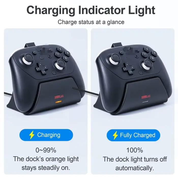 Station de charge pour manette de jeu Switch2 Pro, chargeur rapide avec indicateur lumineux LED pour accessoire Nintendo Switch 2
