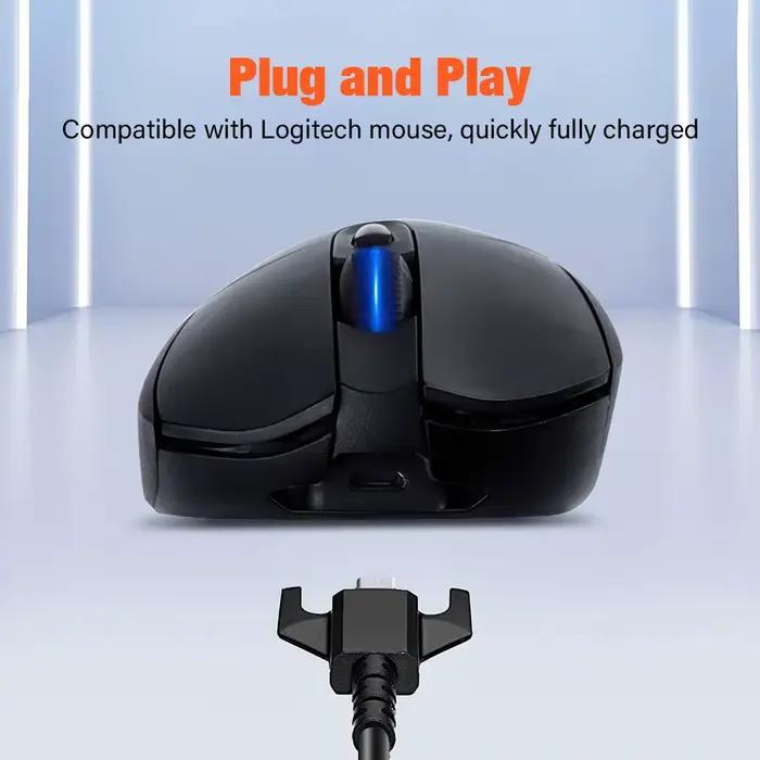 Câble de jeu de données de chargement USB de remplacement de 1.8m pour souris de jeu sans fil Logitech G Pro X