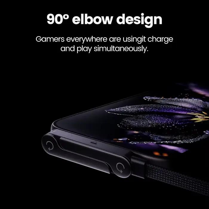Câble de charge rapide USB 65W avec support de téléphone pliable 2-en-1