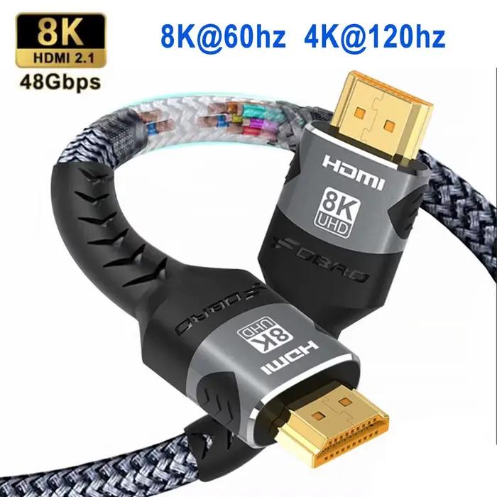 Câble HDMI 2.1 Compatible 8K 4K 120Hz Pour PS4 PS5 RTX 3080 eARC HDR Vidéo Cable PC Portable TV Box Splitter