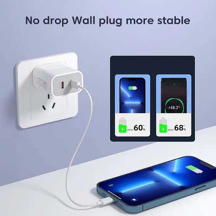 Chargeur rapide 40W Type C double Port PD, adaptateur de charge rapide pour iPhone 15 14 Samsung S23 Xiaomi 10A, câble USB C vers USB C