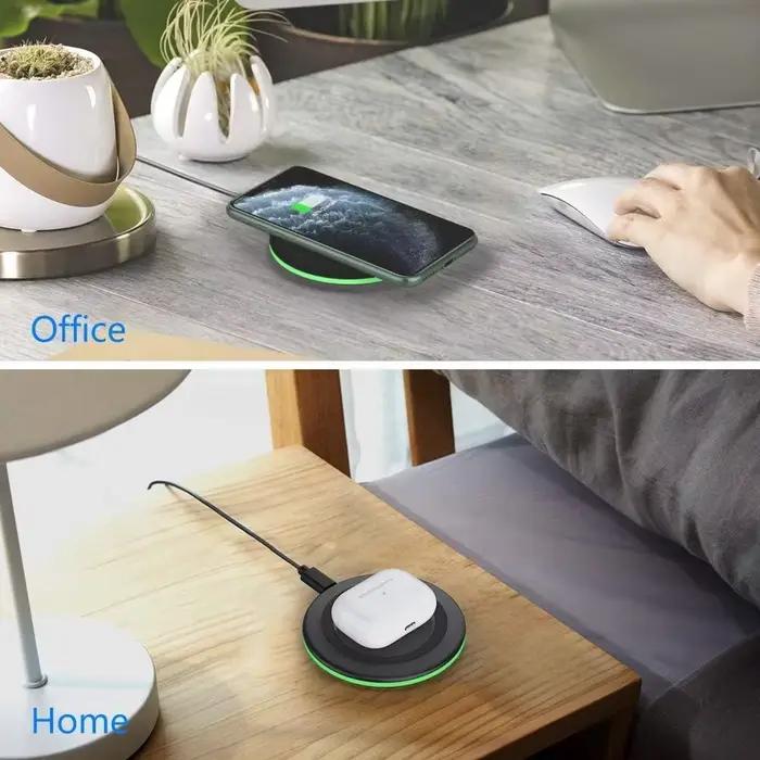 Support de chargeur sans fil LED, base de charge rapide compatible avec les smartphones iPhone 17-12 Pro Max/8, Xiaomi et Samsung