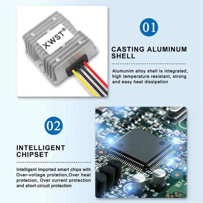 Chargeur de batterie DC 12v 24v à 12v 12.6v 13.v 14.5v