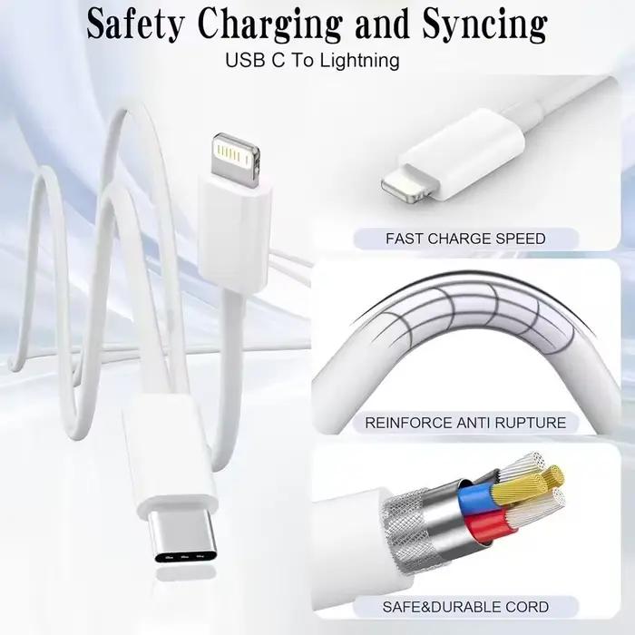 Chargeur PD 20W Charge rapide USB C pour iPhone 15 14 13 Pro Max Mini X XS