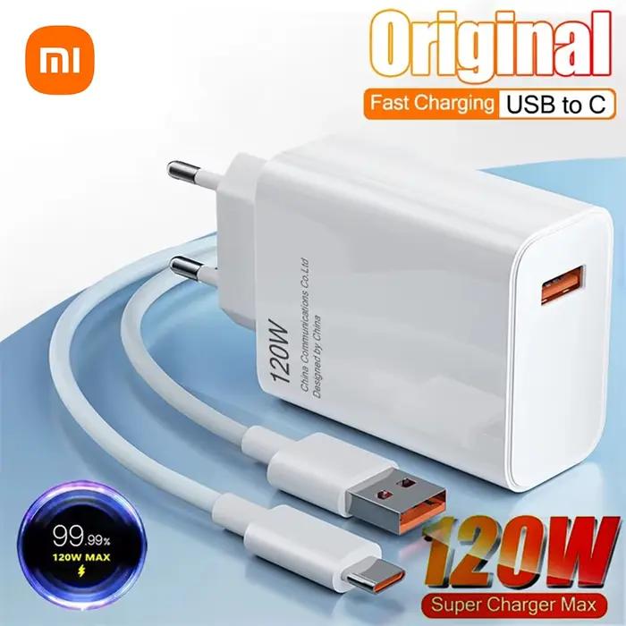 Chargeur Xiaomi 120W universel avec charge rapide QC 5.0 pour smartphones Xiaomi et autres appareils compatibles charge rapide occasions quotidiennes et voyages