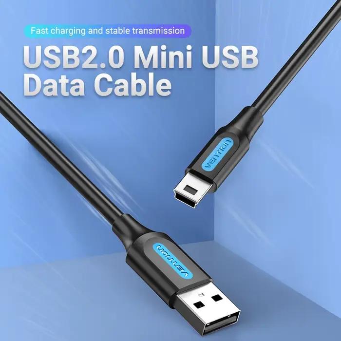 Vention – câble Mini USB 2.0 pour chargement rapide et transfert de données
