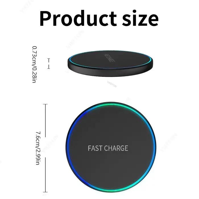 Chargeur sans fil LED mini pour iPhone 17 16 15 14 13 12 Samsung Xiaomi – Station de charge rapide à induction Type C