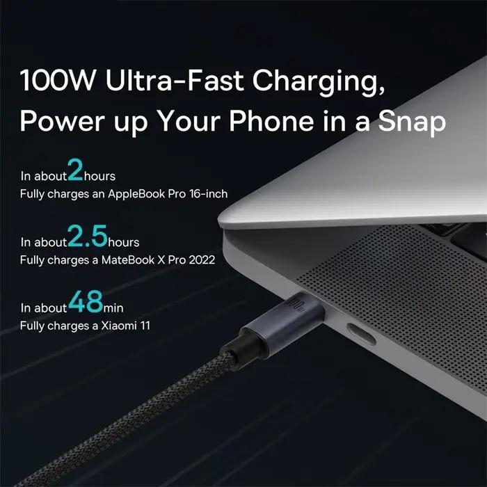 Bas192.- Câble USB Type-C PD de 100W pour recharge rapide