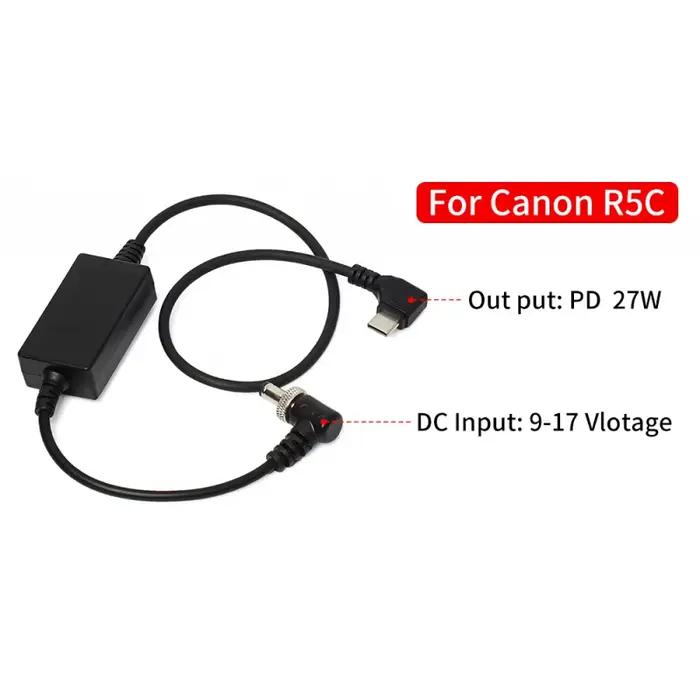 Câble d'alimentation pour appareil photo ZITAY DC vers type C pour Canon R5C
