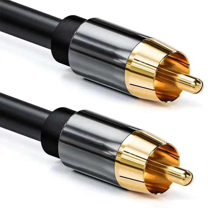 Câble Audio Coaxial Numérique RCA Vers RCA Stéréo Mâle Pour Amplificateur TV DVD Caisson De Basses HiFi Toslink Longueurs 1 1.8 3 5 10 Mètres