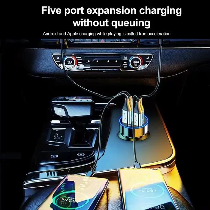 66-250W PD chargeur de voiture QC3.0 Charge rapide un à Six prise allume-cigare