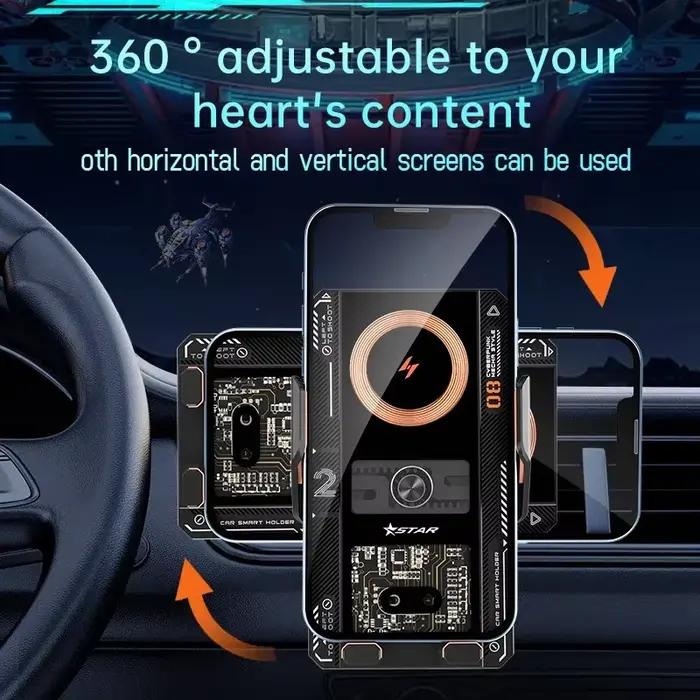 VIKEFON chargeur sans fil de voiture support de téléphone