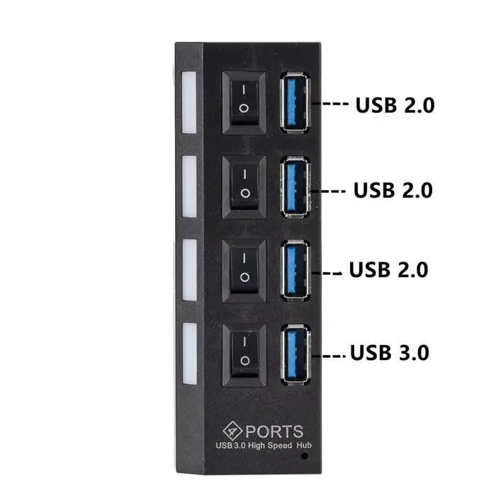 Séparateur de Hub USB 3.0 avec Adaptateur Secteur pour 7 Ports USB 3.0 - Compatible Windows XP/Vista/7/8/10 et Mac OS Occasions Spéciales Bureau Professionnel