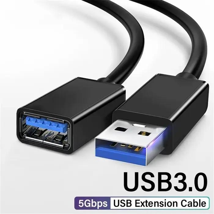 Câble d'extension USB3.0 mâle vers femelle, câble de transfert de données 5 Gbps pour ordinateur portable, PC, disque dur, TV, câble de données haute vitesse USB3.0