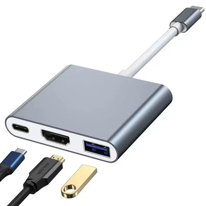 Hub USB-C 3 en 1 : type-c 3 en 1 PD100W+HDMI(4K/30 Hz)+USB3.0
