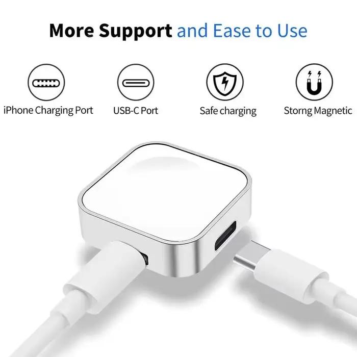 Chargeur magnétique portable pour Apple Watch 9 8 7 6 SE Type C L 8pin