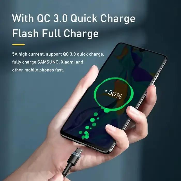 Câble Baseus USB Type C vers USB C 100W/5A PD cordon de charge rapide pour iPhone 17 16 pro Max Macbook Xiaomi Samsung