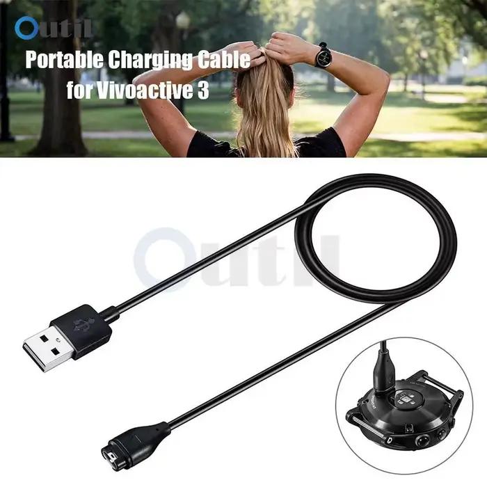 Câble de chargement USB 100 cm (1 M) pour montres Garmin – Compatible avec Fenix 5/5S/5X/6/6S/6X/7/7S/7X/8