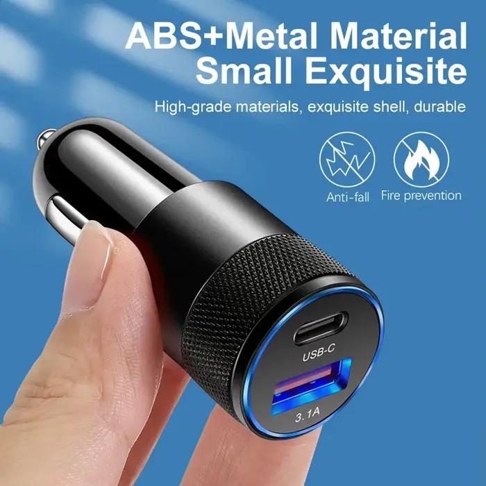 Mini allume-cigare à charge rapide USB C pour téléphone et tablette compatible avec divers appareils pour la maison et le voyage