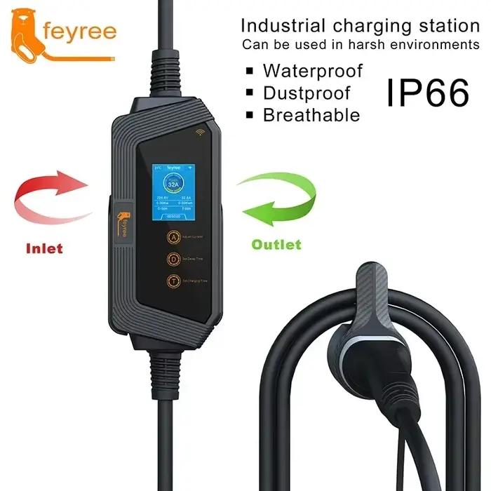 Feyree EV chargeur Type2 32A 7kW charge rapide application intelligente contrôle Wi-Fi boîte