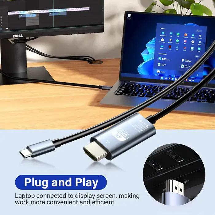 Câble de Conversion vidéo USB C vers HDMI 4K 60Hz HD