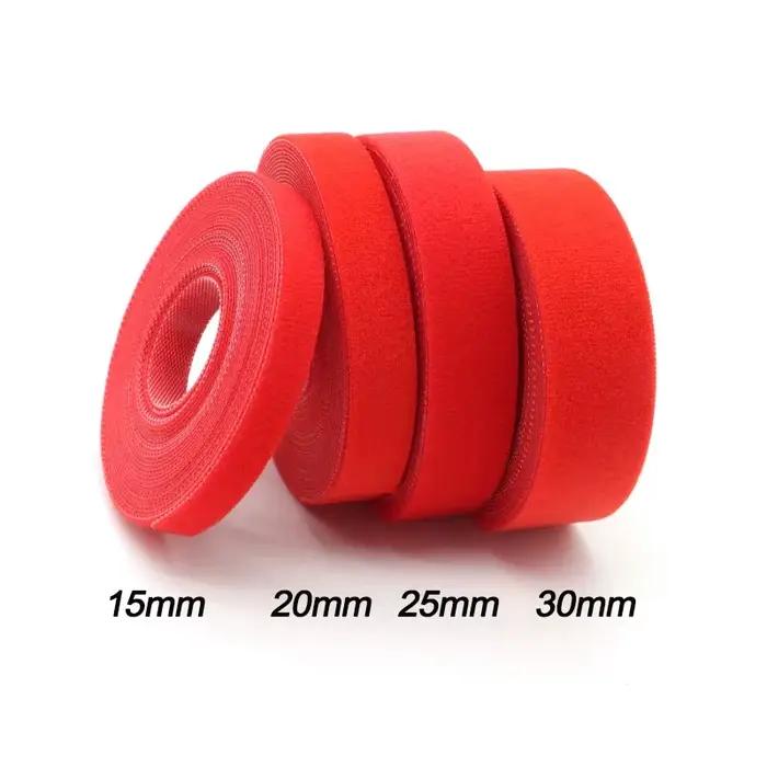 1/5 rouleaux de 5M de attaches pour câbles réutilisables rouges