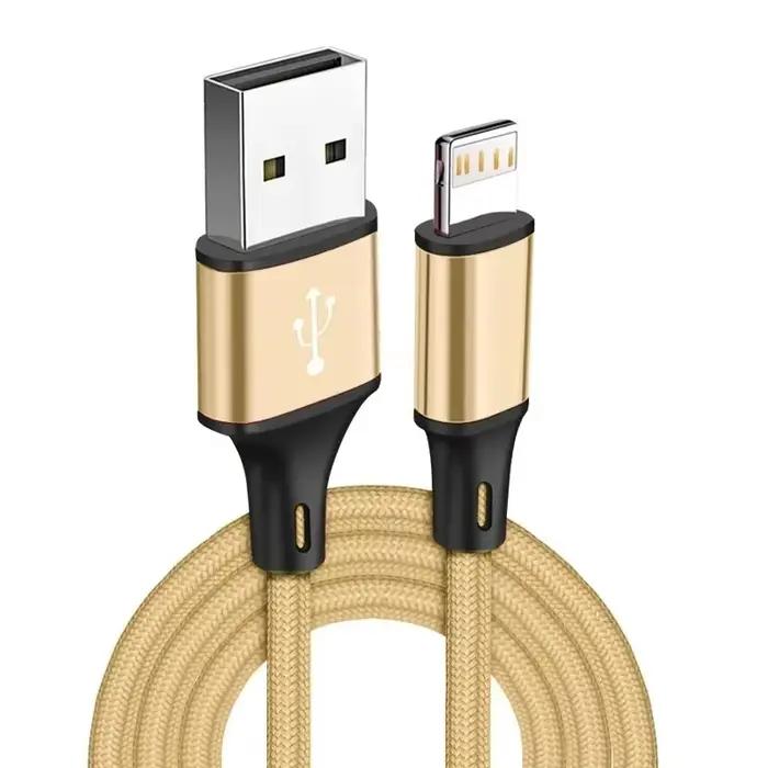 Câble de chargeur de données USB 1m 2m 3m, pour iPhone X XR XS 11 12 13 Pro Max 6 6S 7 8 14 Plus SE, cordon de charge rapide, câble tressé en Nylon