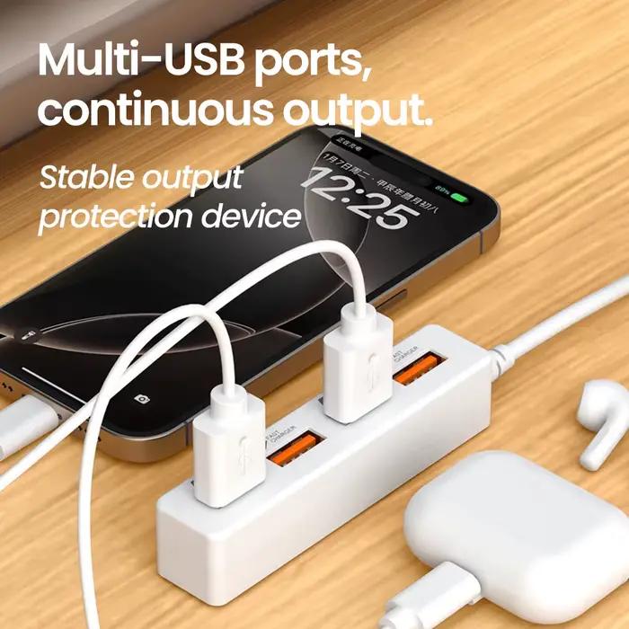USB 2.0 4 Ports prise multiprise chargeur câbles d'extension USB Hub multi-ports