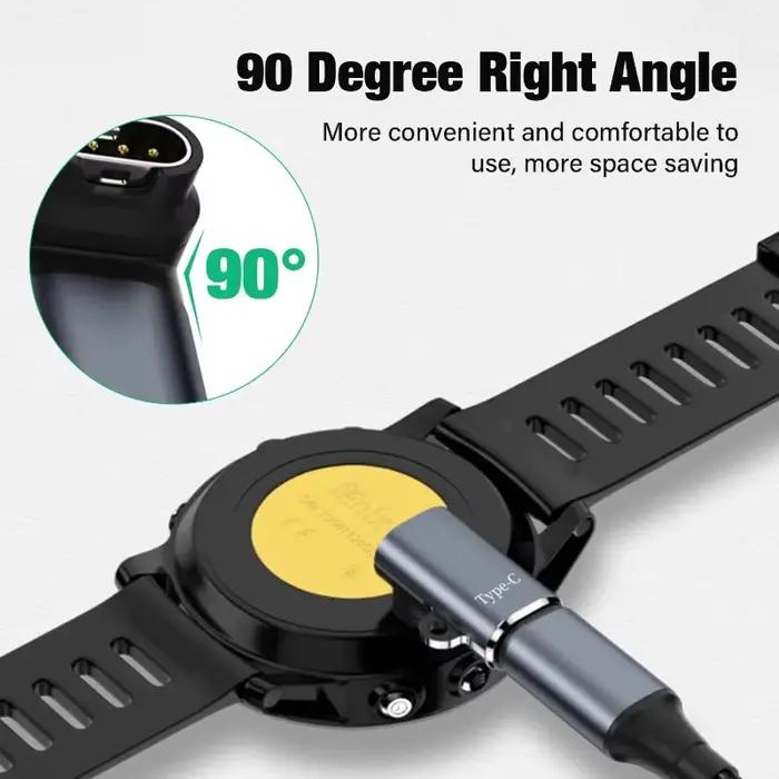 Adaptateur de charge rapide USB Type C vers 4 broches pour montres Garmin Fenix 7/6/5/7X/6X/5X / Venu 2 Plus –