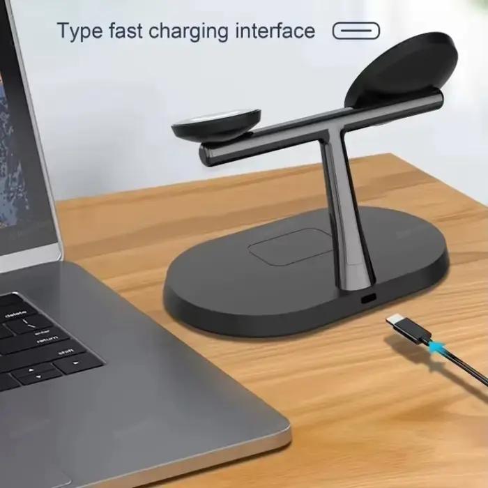 Chargeur Magnétique Sans Fil 3-EN-1 Support de Bureau pour Samsung S25 S24 S23 Galaxy Watch 7 6 5 4 3 2 Buds2/3/3 Pro Charge Rapide