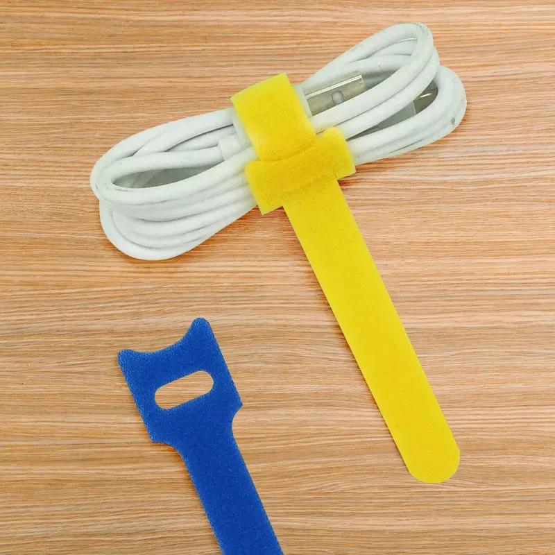 10/100 pièces fil d'attache de câble de type T fil organisateur de cordon réutilisable 15*1.2cm colo