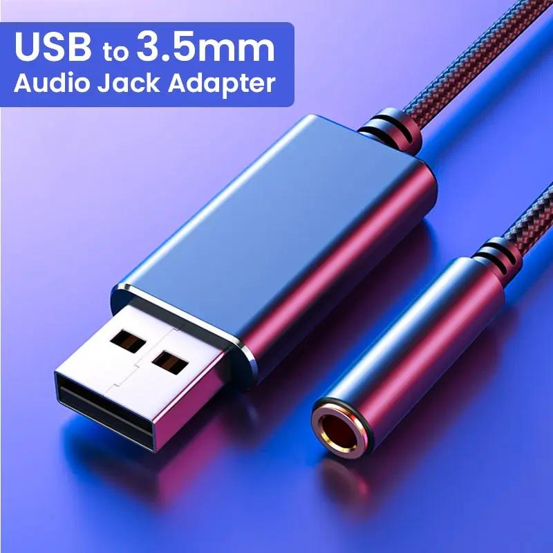 USB à 3.5mm Jack câble audio USB à Aux adaptateur externe stéréo carte son prise en charge USB à TRR