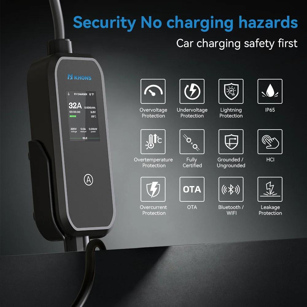 Chargeur EV Khons 7kW J1772 32A