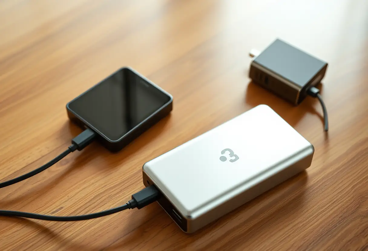 Appareil électronique en charge sur une table de chevet