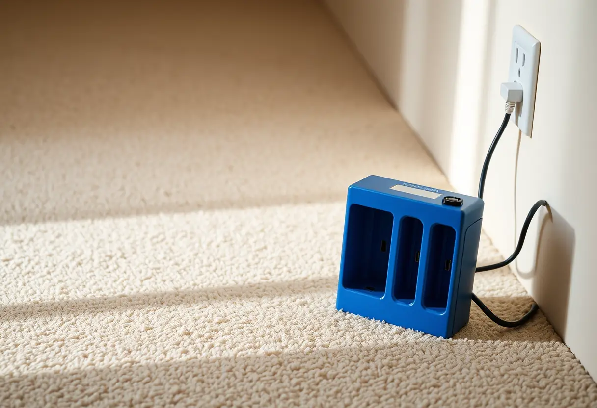 Chargeur posé sur un tapis