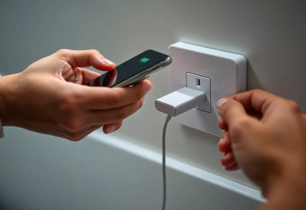 Main operantif un chargeur rapide pour smartphone